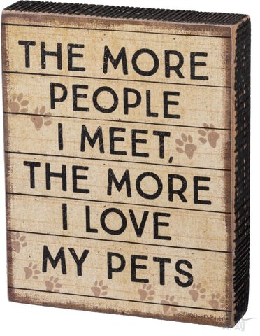 Block Sign - Love My Pets