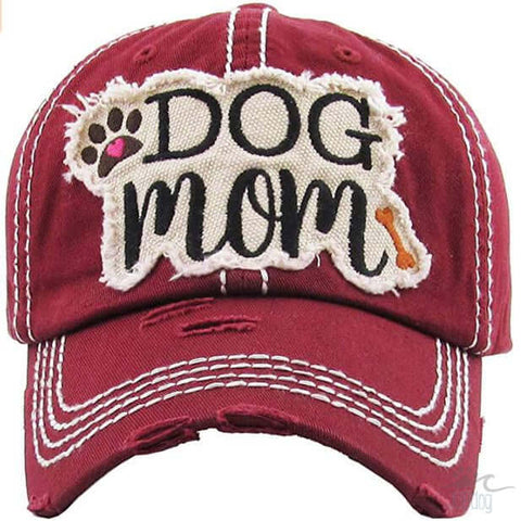 Dog Mom Cap - Burgundy