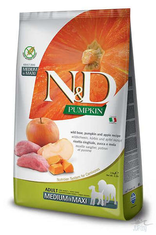 Farmina N&D GF Wild Bore, Pumpkin and Apple Medium Maxi Dry Dog Food