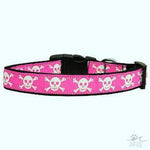 Handmade: Pink-White Skulls Collar