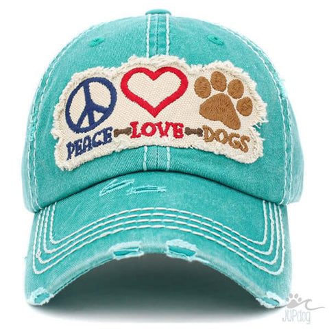 Peace Love Dogs Cap - Turquoise