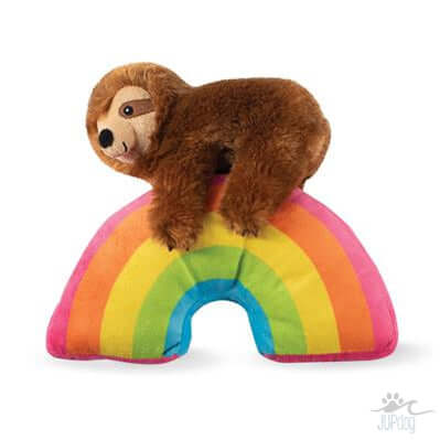 Sloth On A Rainbow Plush Dog Toy